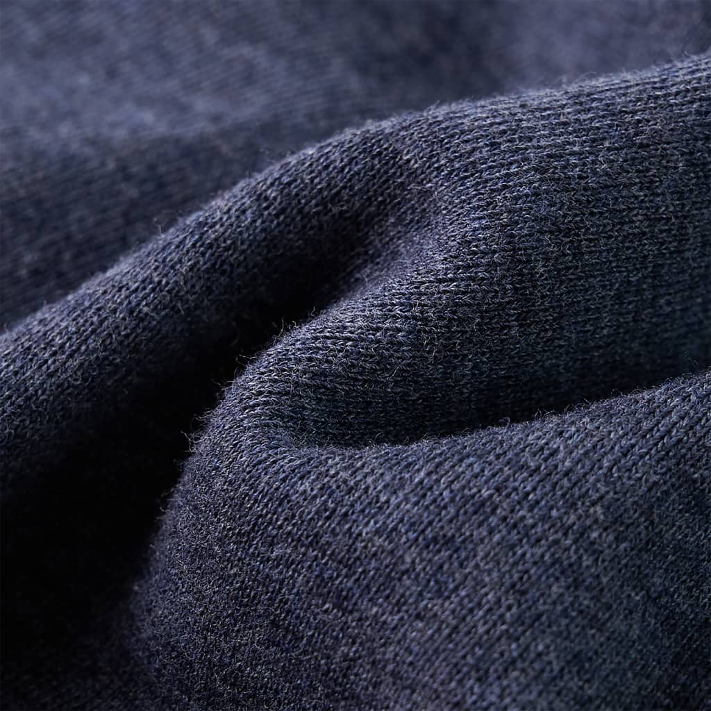 Kinder-Kapuzenpullover mit Reißverschluss Dunkelblau Melange 128