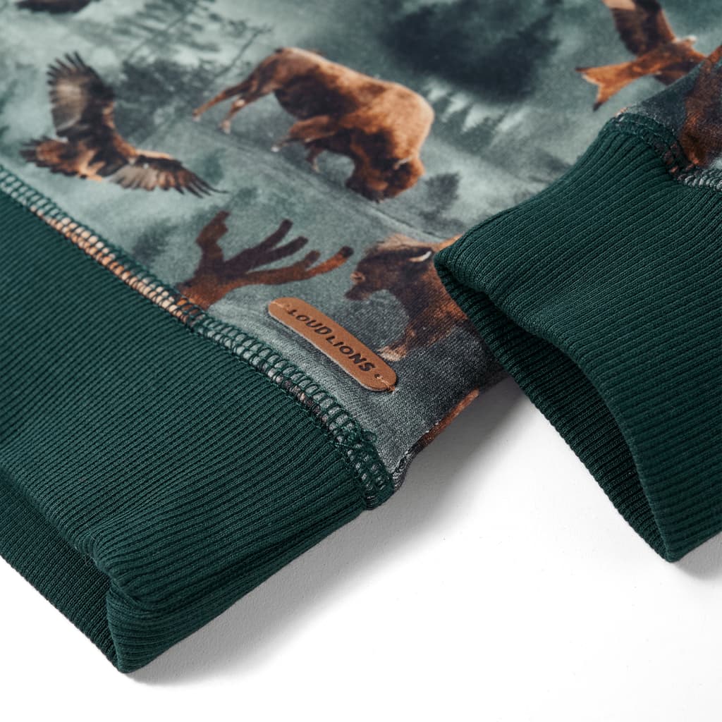 Kinder-Sweatshirt Dunkelgrün 128