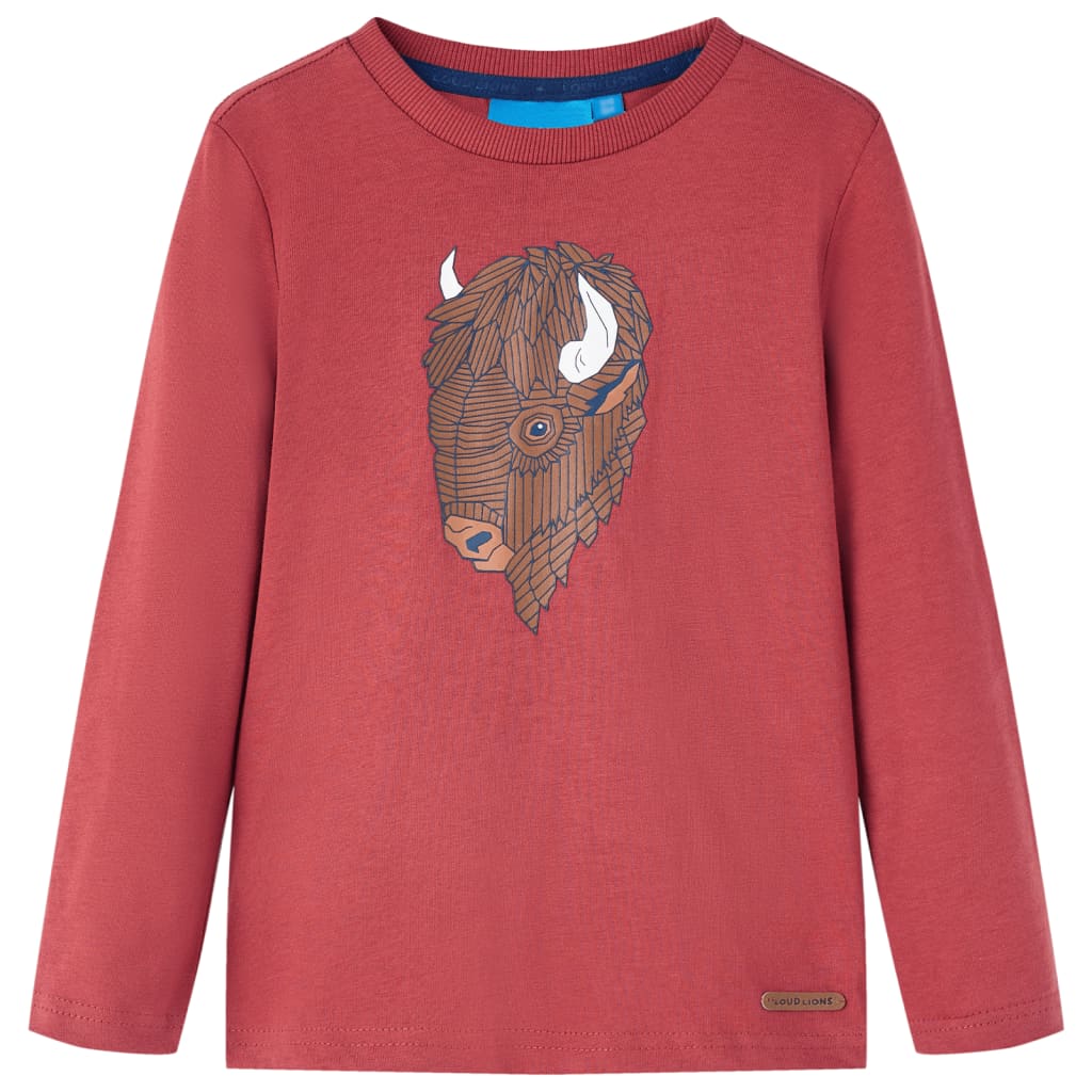 Kinder-Langarmshirt Dunkelrot 116