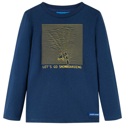 Kinder-Langarmshirt Marineblau 128