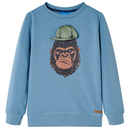 Kinder-Sweatshirt Mittelblau 128