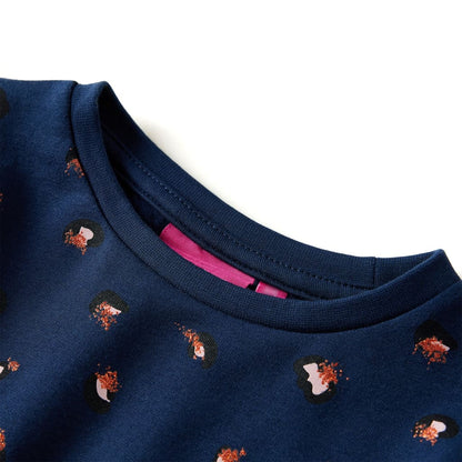 Kinderkleid mit Langen Ärmeln Marineblau 140