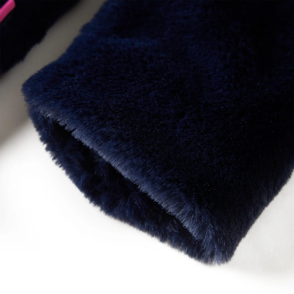 Kindermantel Kunstpelz Marineblau 128