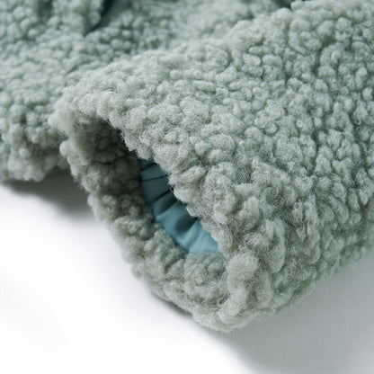 Kinder-Kapuzenjacke Teddy-Kunstpelz Minzgrün 116