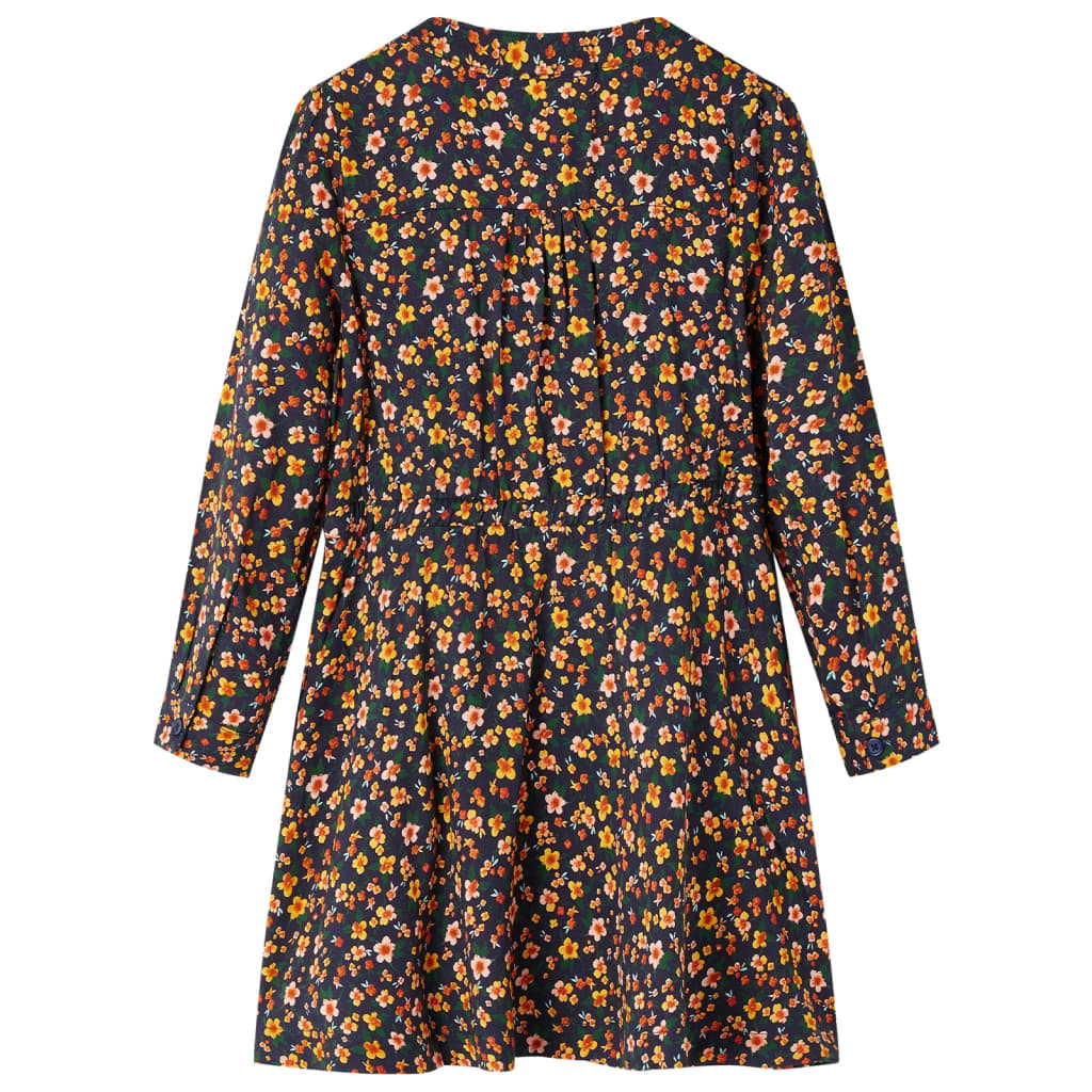 Kinderkleid mit Langen Ärmeln Marineblau 128