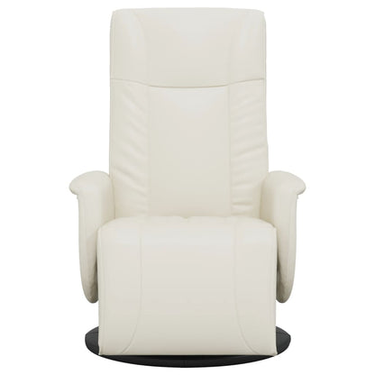 Relaxsessel mit Fußteil Creme Kunstleder