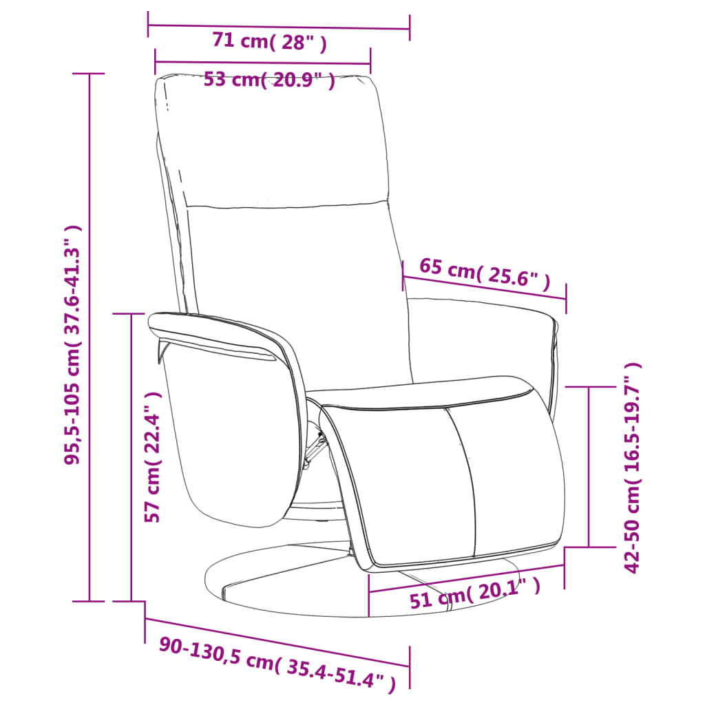 Relaxsessel mit Fußteil Grau Kunstleder