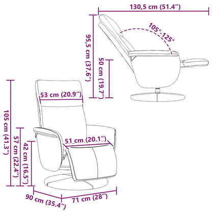 Relaxsessel mit Fußteil Schwarz Kunstleder