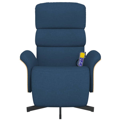 Massagesessel mit Fußteil Blau Stoff