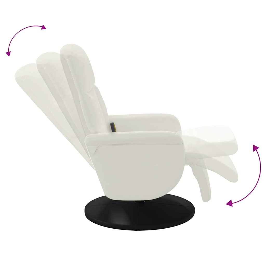 Massagesessel mit Fußteil Creme Samt