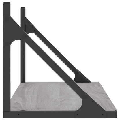 Wandregale 2 Stk. Grau Sonoma 60x25x25,5 cm Holzwerkstoff