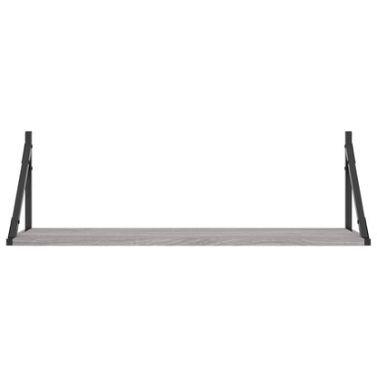 Wandregale 2 Stk. Grau Sonoma 80x25x25,5 cm Holzwerkstoff
