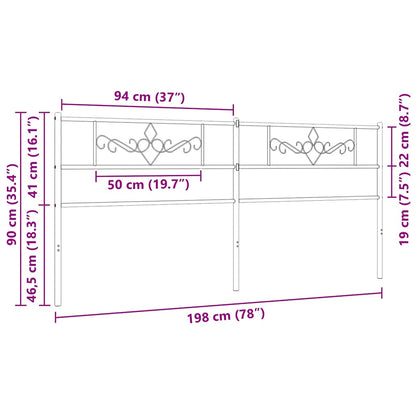Ersatz-Kopfteil Metall Schwarz 193 cm