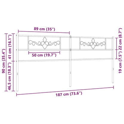 Ersatz-Kopfteil Metall Weiß 180 cm