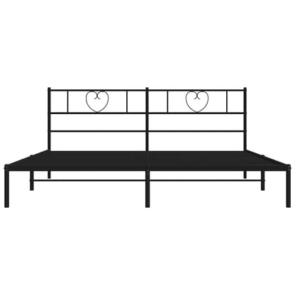 Bettgestell mit Kopfteil Metall Schwarz 183x213 cm