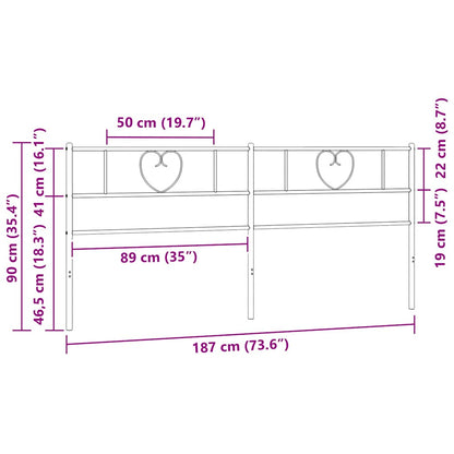 Ersatz-Kopfteil Metall Weiß 180 cm