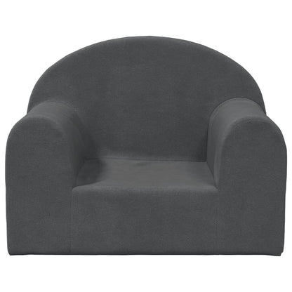 Kindersofa Anthrazit Weich Plüsch