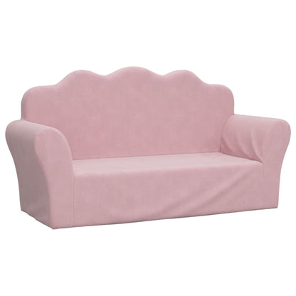 Kindersofa 2-Sitzer Rosa Weicher Plüsch