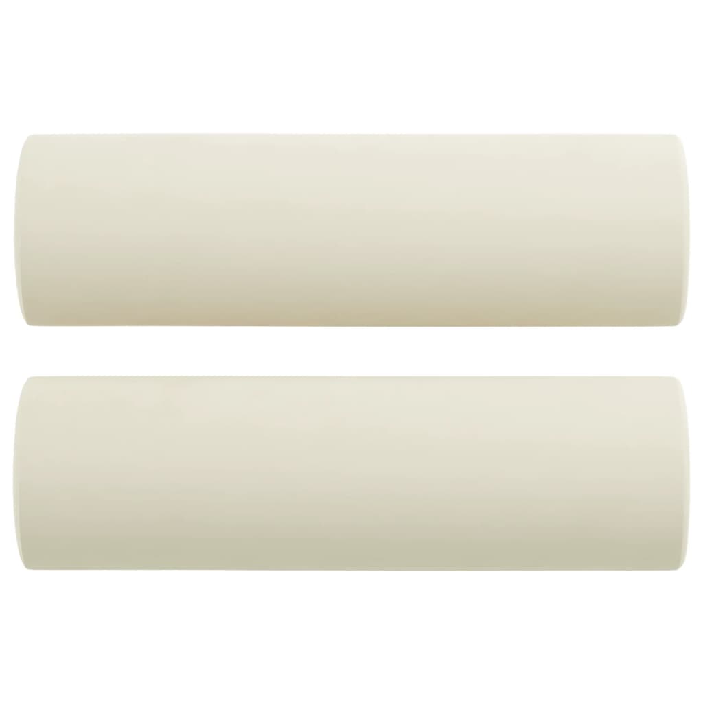 2-Sitzer-Sofa mit Zierkissen Creme 120 cm Samt