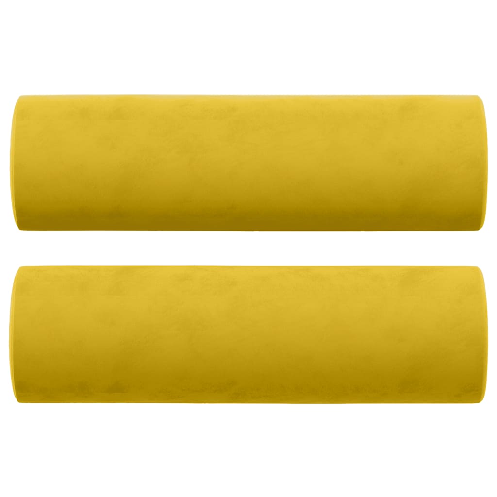 2-Sitzer-Sofa mit Zierkissen Gelb 140 cm Samt