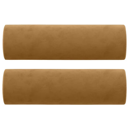 2-Sitzer-Sofa mit Zierkissen Braun 140 cm Samt