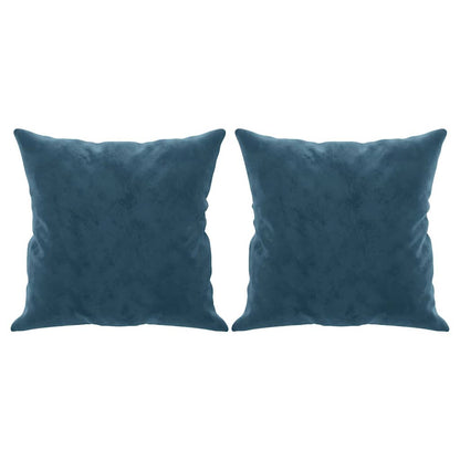 2-Sitzer-Sofa mit Zierkissen Blau 140 cm Samt