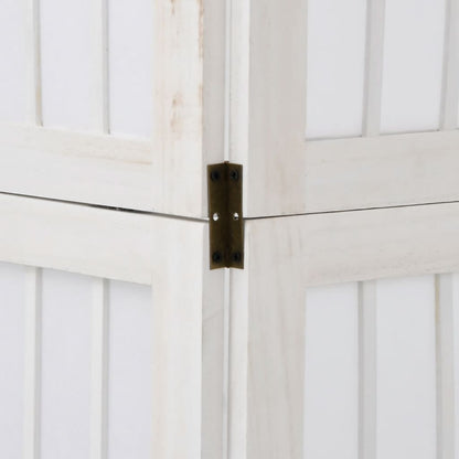 5-tlg. Raumteiler Weiß Massivholz Paulownia