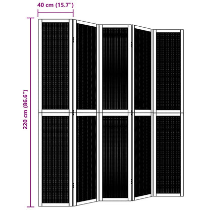 5-tlg. Raumteiler Braun Massivholz Paulownia