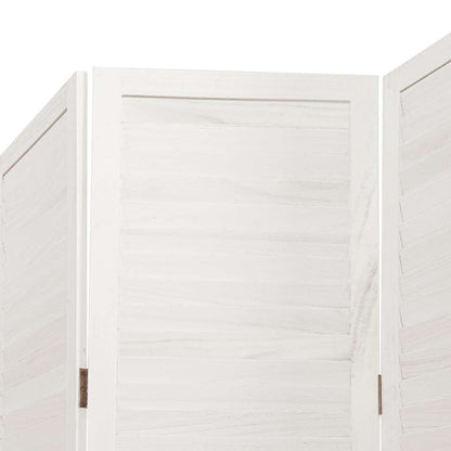 5-tlg. Raumteiler Weiß Massivholz Paulownia