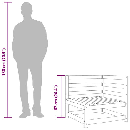 Garten-Ecksofa 70x70x67 cm Kiefernholz Imprägniert