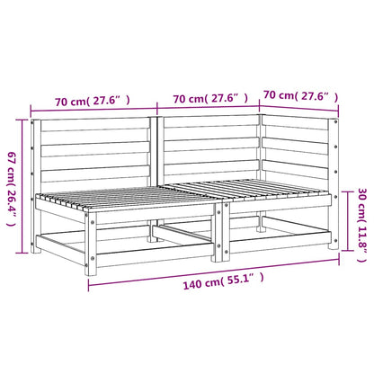 Gartensofa 2-Sitzer Wachsbraun Massivholz Kiefer
