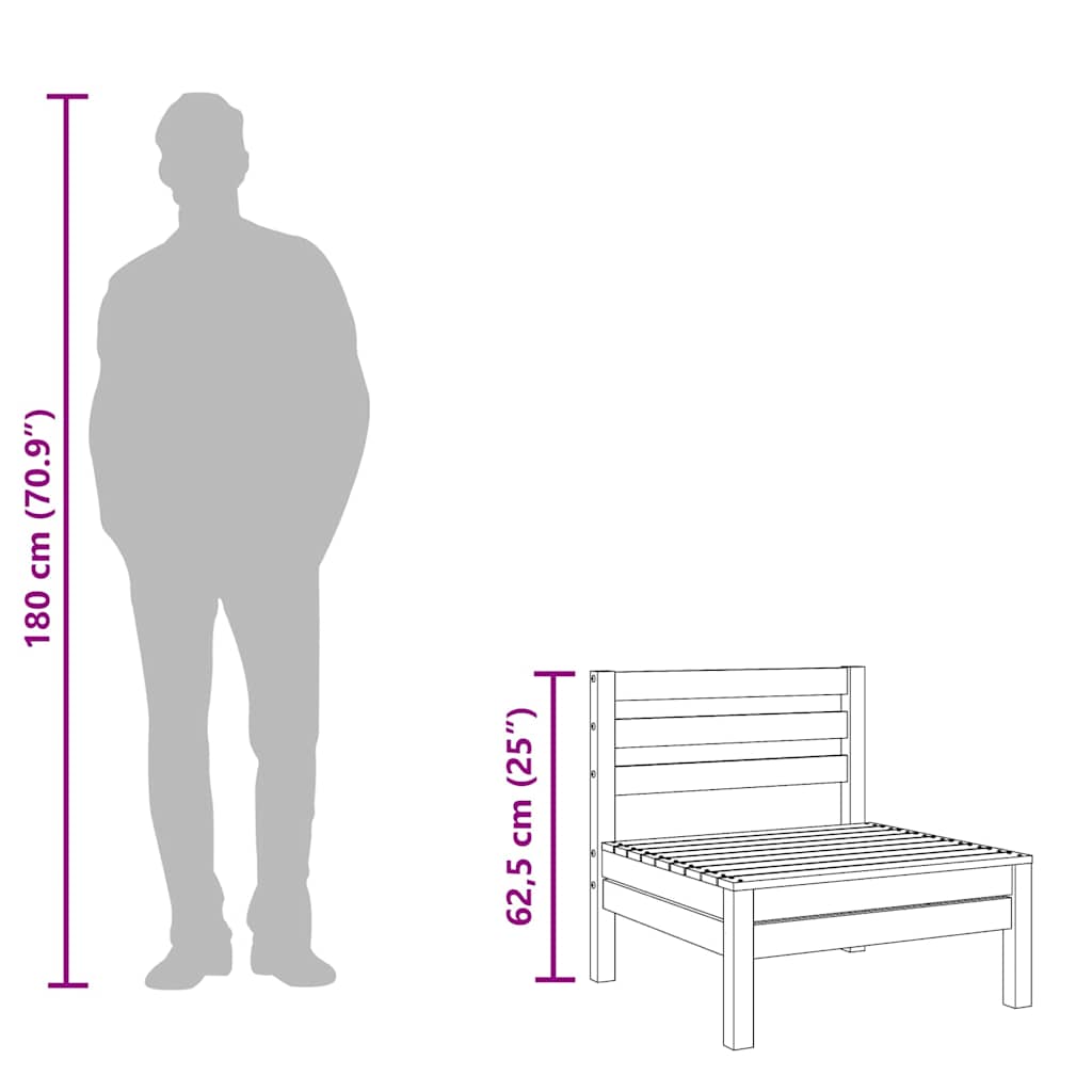 Gartensofa ohne Armlehnen Kiefernholz Imprägniert