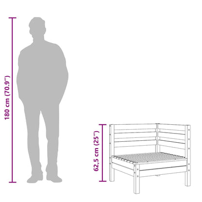 Gartensofa 3-Sitzer Wachsbraun Massivholz Kiefer