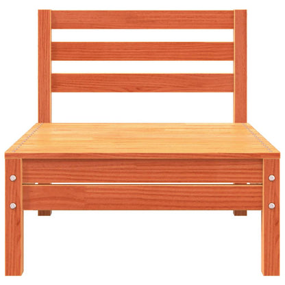 Gartensofa 3-Sitzer Wachsbraun Massivholz Kiefer