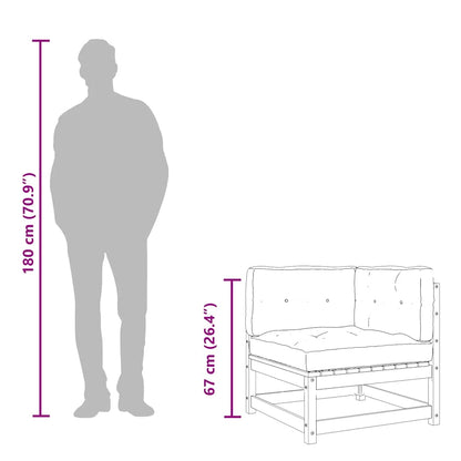 Garten-Ecksofas mit Kissen 2 Stk. Wachsbraun Massivholz Kiefer