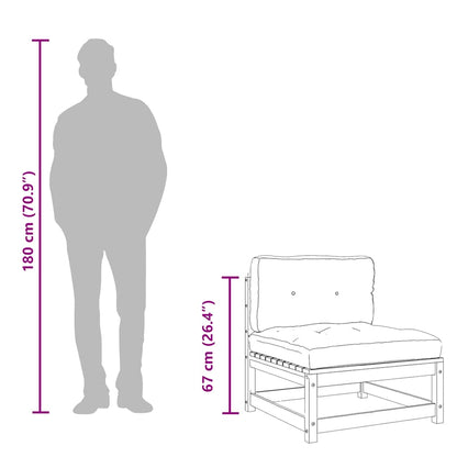Gartensofas ohne Armlehnen mit Kissen 2 Stk. Wachsbraun Holz