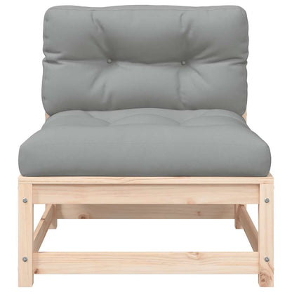 Gartensofa ohne Armlehnen mit Kissen und Hockern