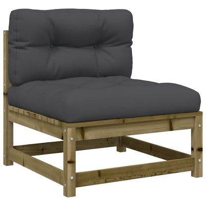 Gartensofa ohne Armlehnen mit Kissen und Hockern