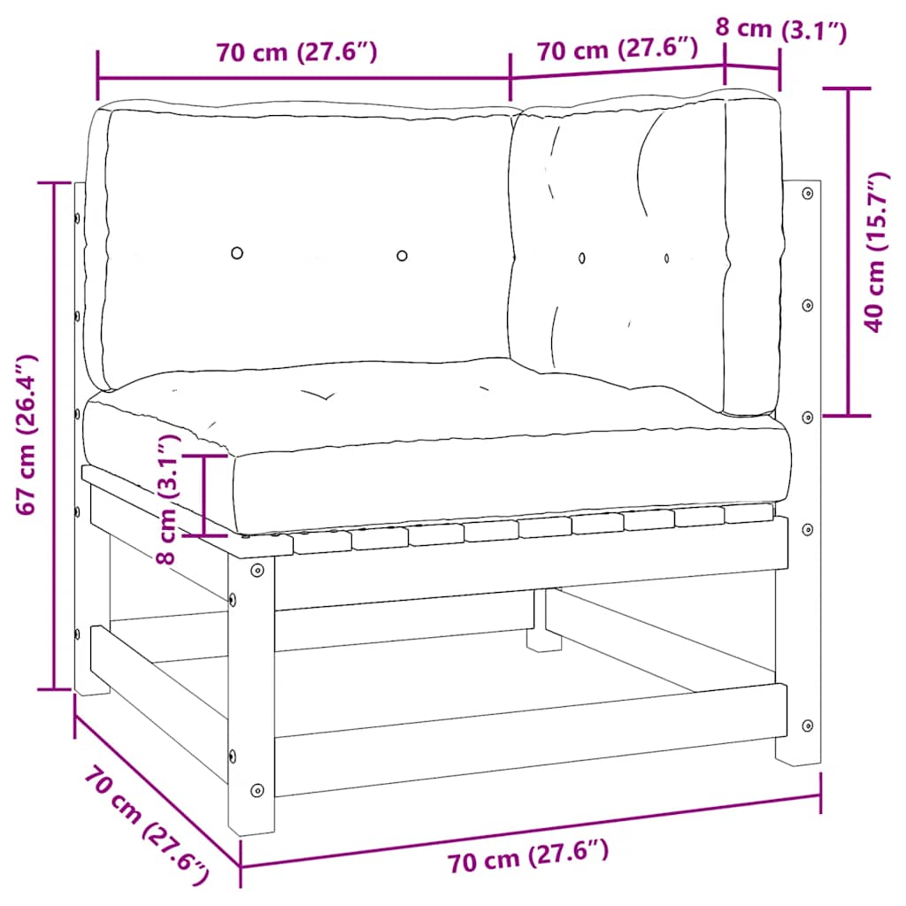 Garten-Ecksofa mit Kissen Massivholz Douglasie
