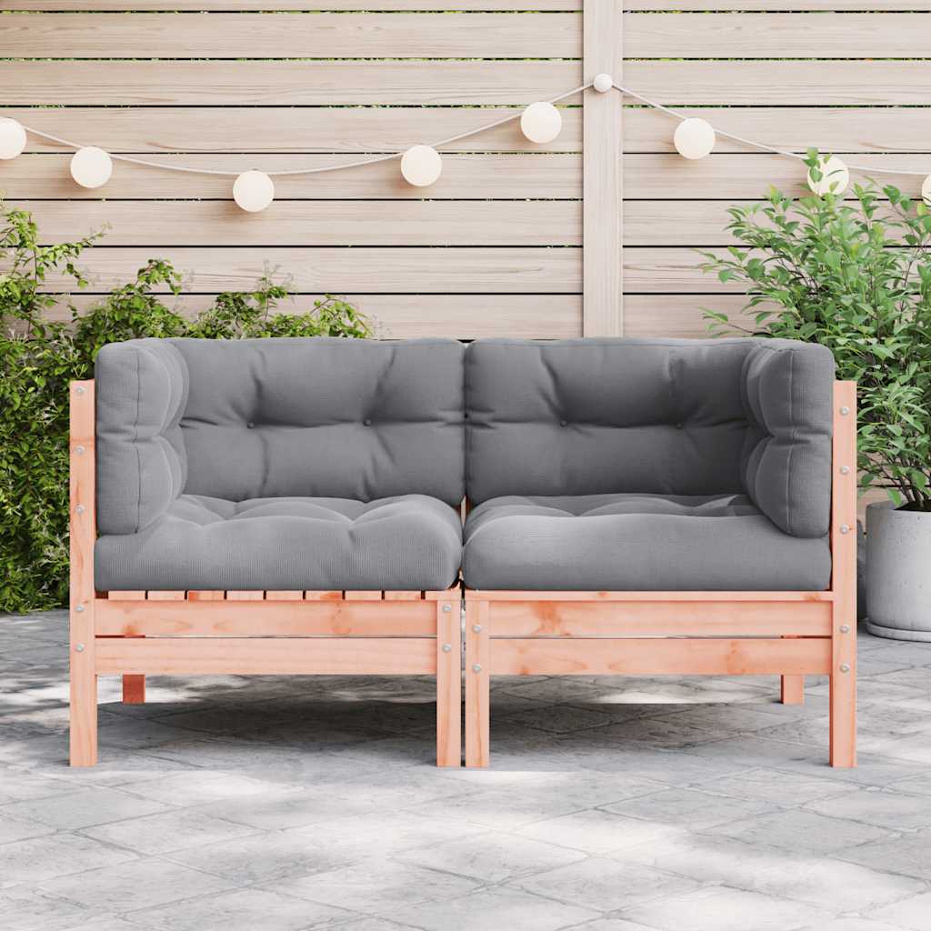 Garten-Ecksofa mit Kissen 2 Stk. Massivholz Douglasie