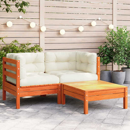 Gartensofa mit Kissen und Hocker 2-Sitzer