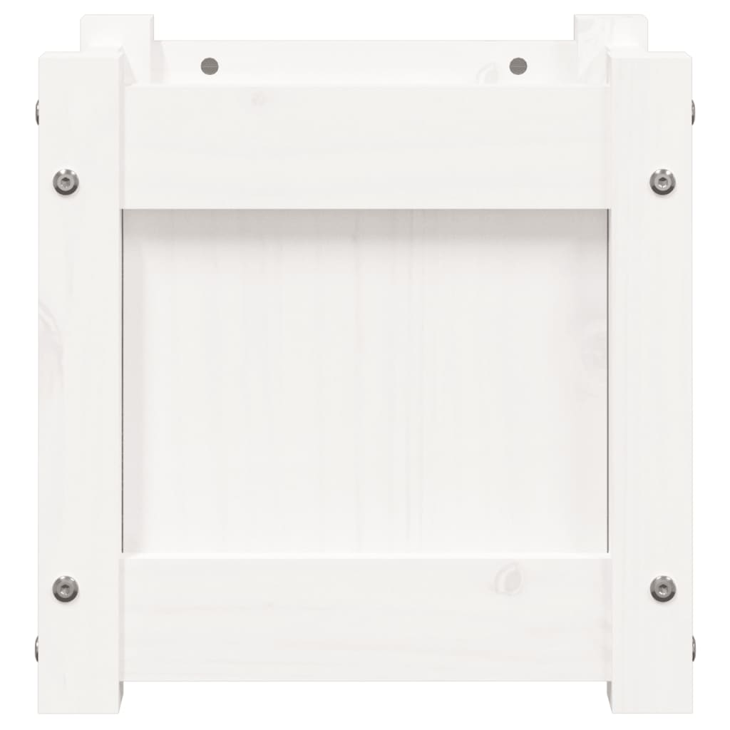 Pflanzkübel 2 Stk. Weiß Massivholz Kiefer