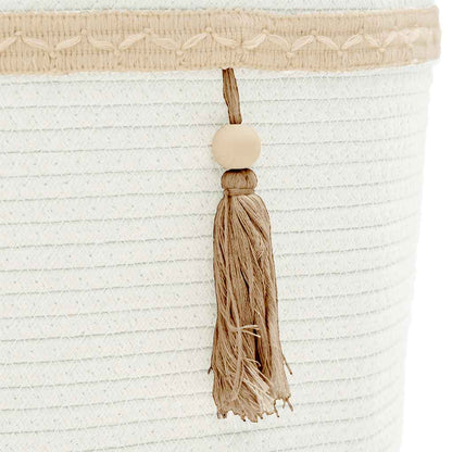 Aufbewahrungskorb Weiß Ø38x36 cm Baumwolle