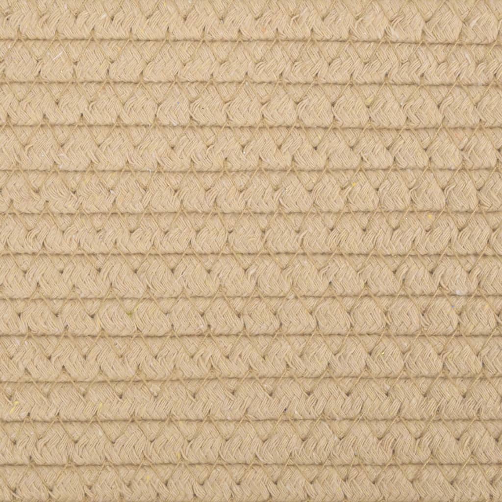 Aufbewahrungskorb Beige und Weiß Ø43x38 cm Baumwolle
