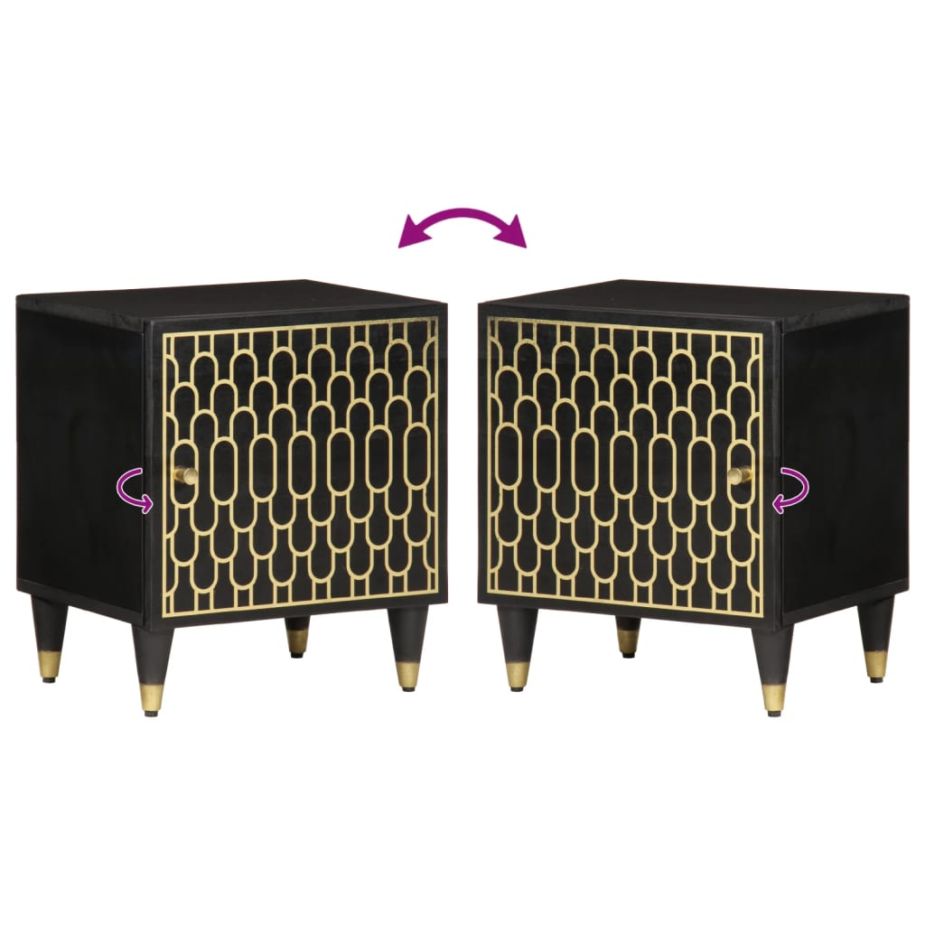 Nachttische 2 Stk. 40x33x46 cm Massivholz Mango