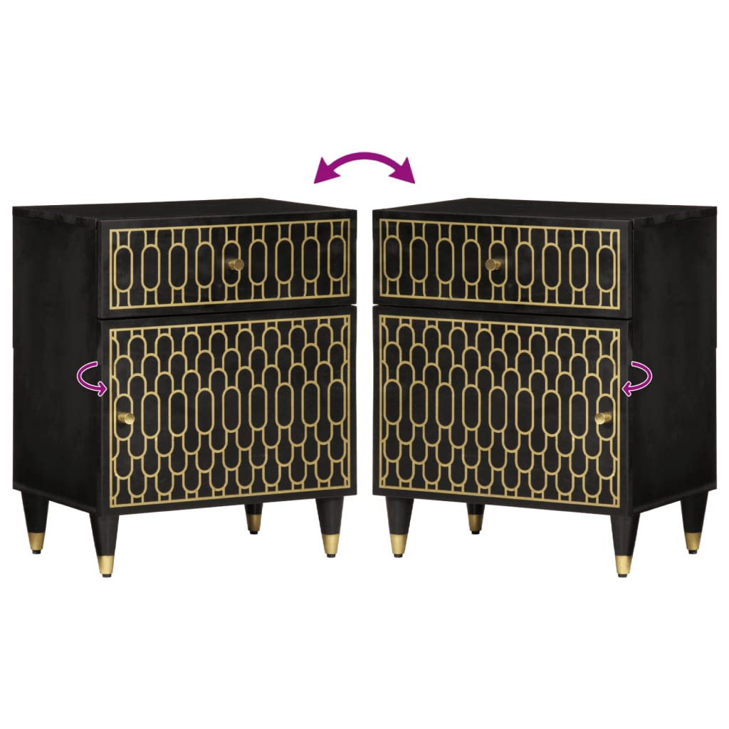 Nachttisch 50x33x60 cm Massivholz Mango