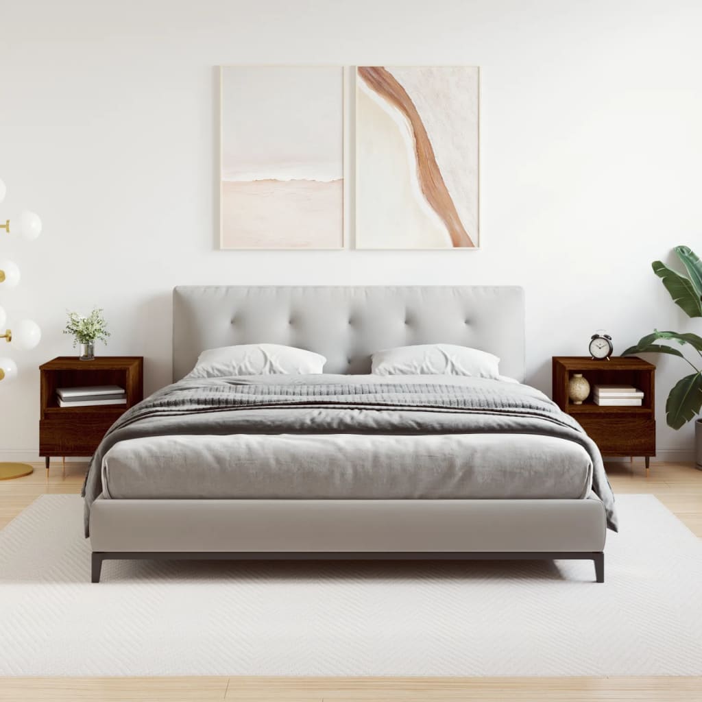 Nachttische 2 Stk. Braun Eichen-Optik 40x35x50 cm Holzwerkstoff