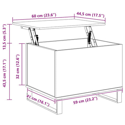 Couchtisch Räuchereiche 60x44,5x45 cm Holzwerkstoff