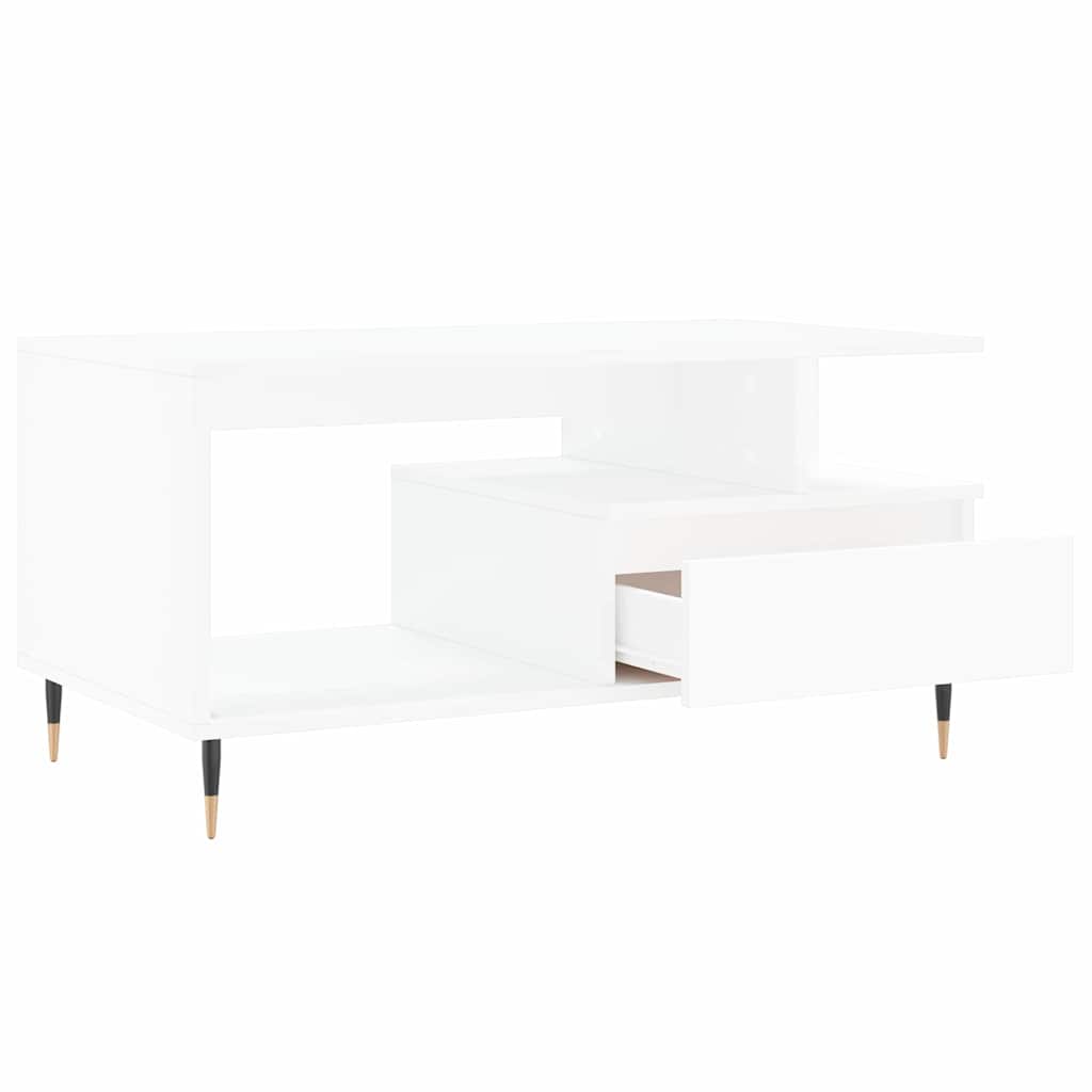 Couchtisch Weiß 90x49x45 cm Holzwerkstoff