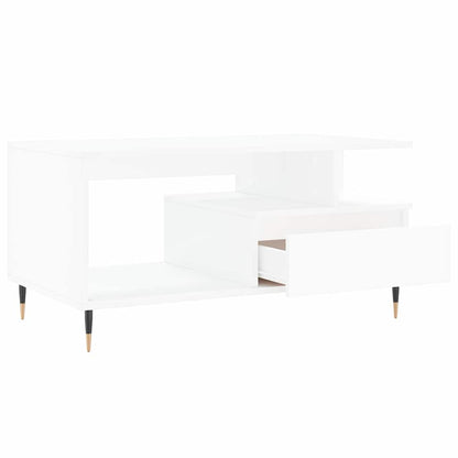 Couchtisch Weiß 90x49x45 cm Holzwerkstoff